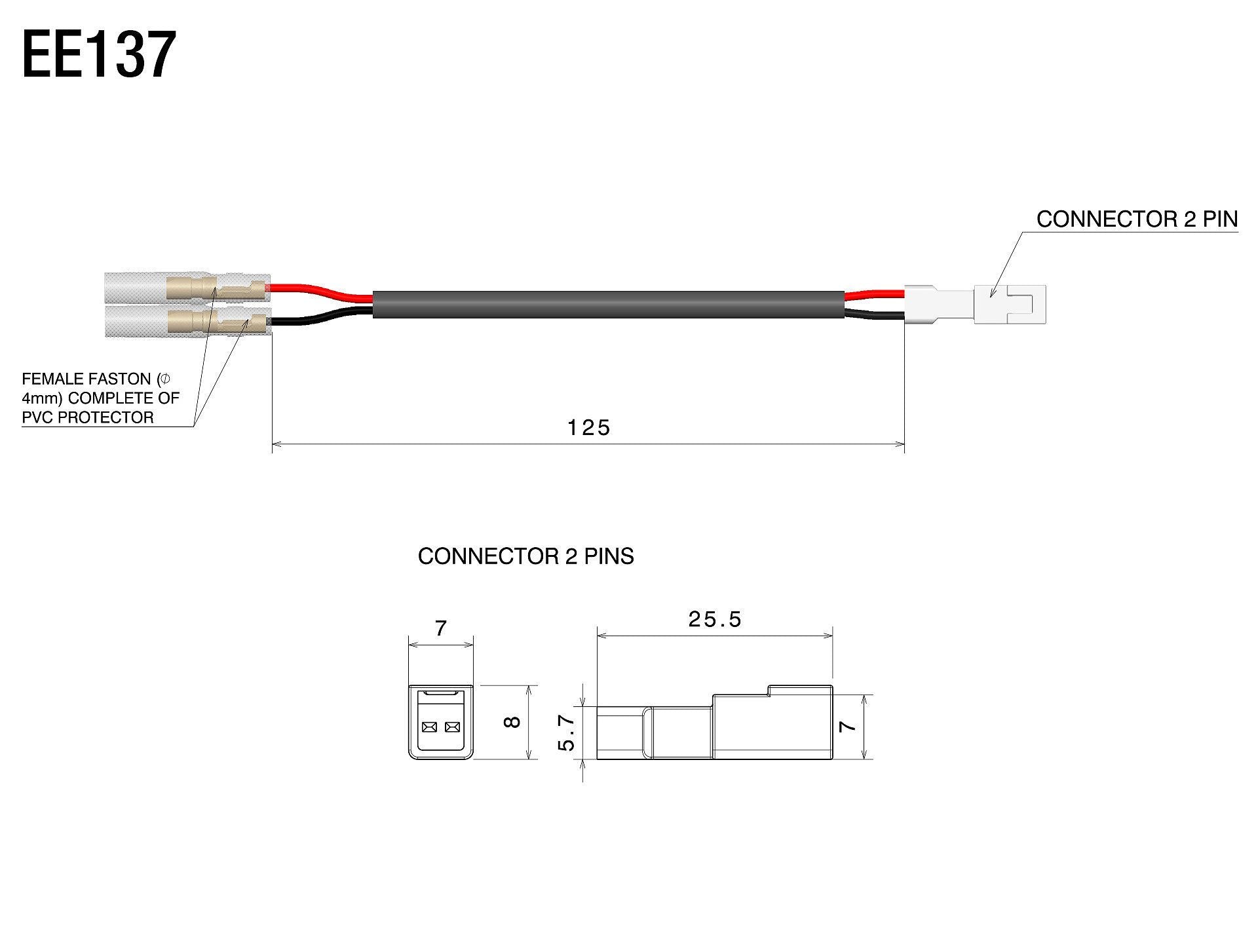 Rizoma BS306 Cable Kit (Turn Signal Wiring Kit For Rizoma License Plate Support) EE137H