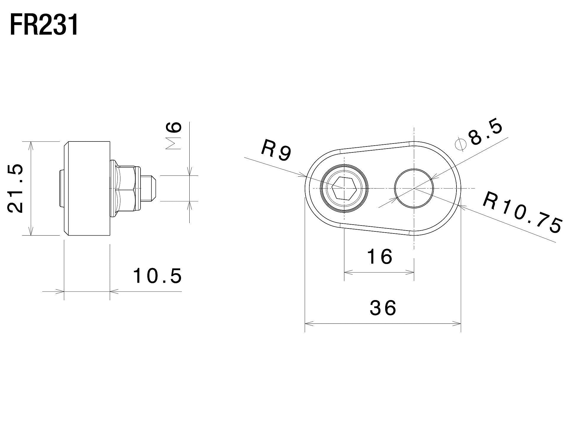 Rizoma Indicator Mounting Adapters Mounting Kit For Front Turn Signals FR231B