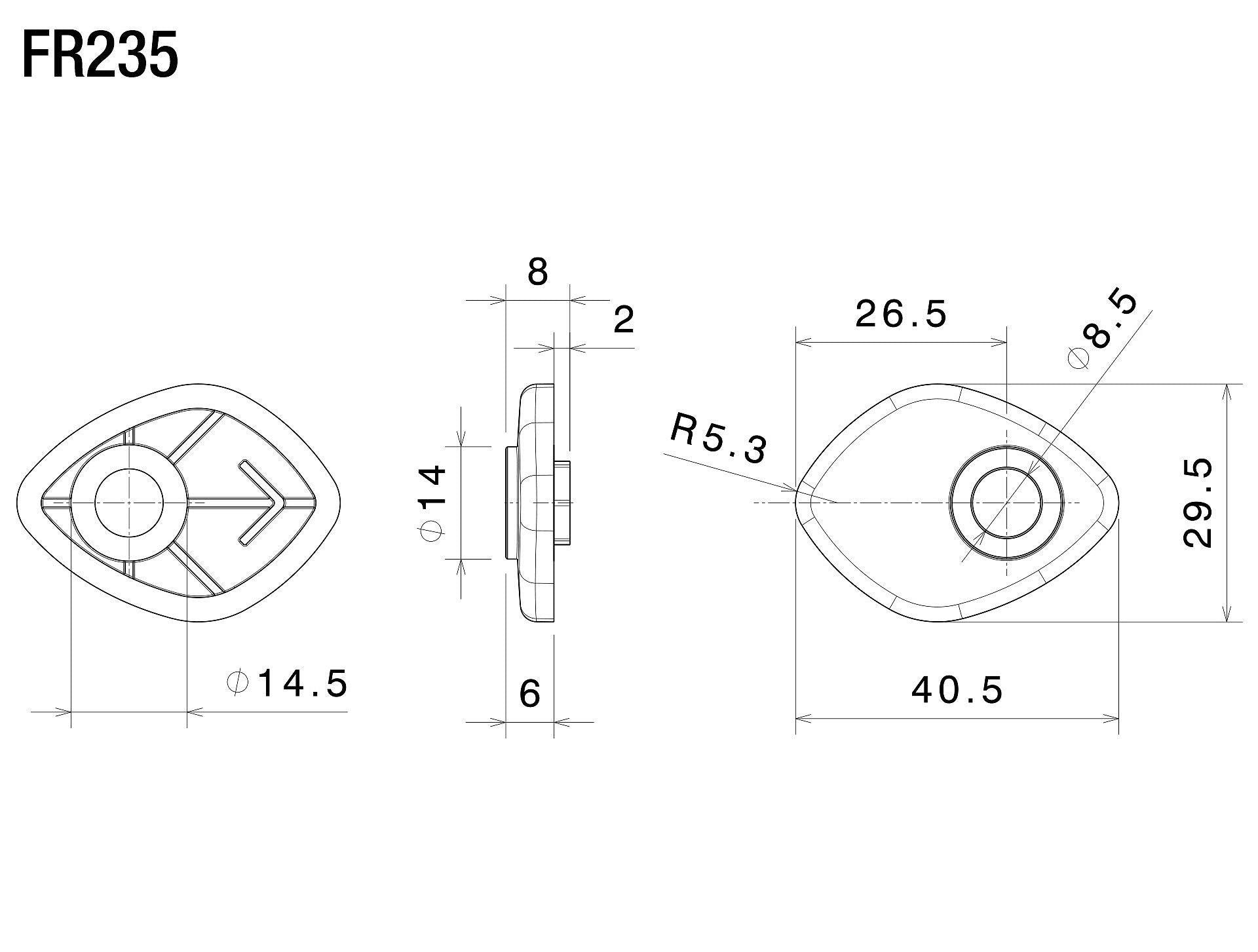 Rizoma Indicator Mounting Adapters Mounting Kit for Front Turn Signals FR235B