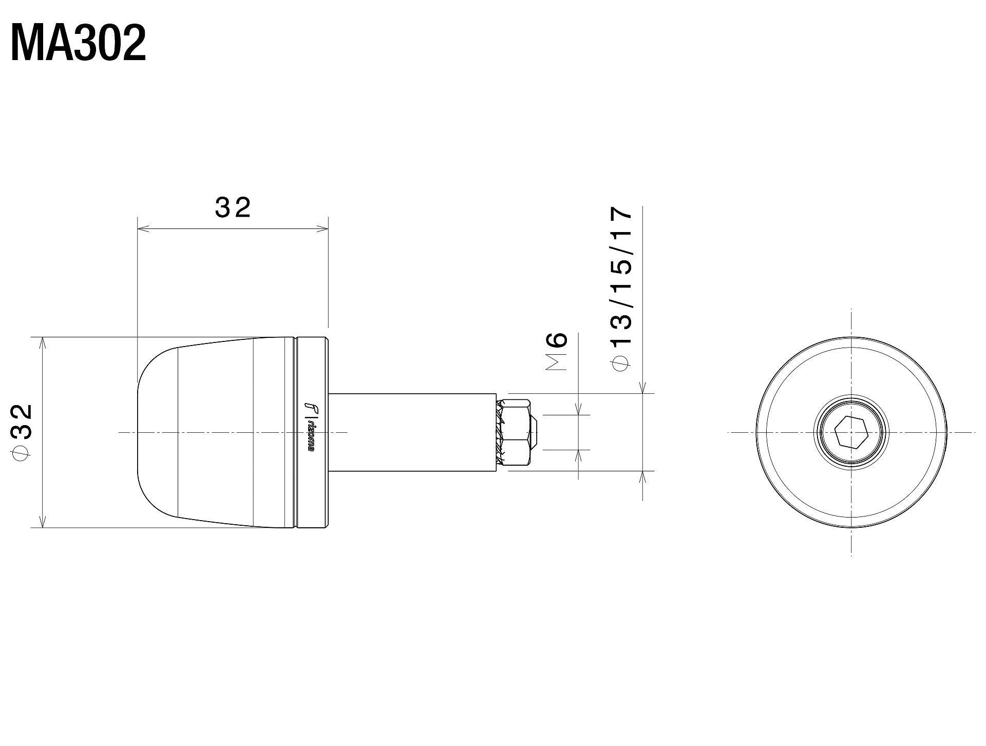 Rizoma Conical Bar Ends Plug MA302R - Red