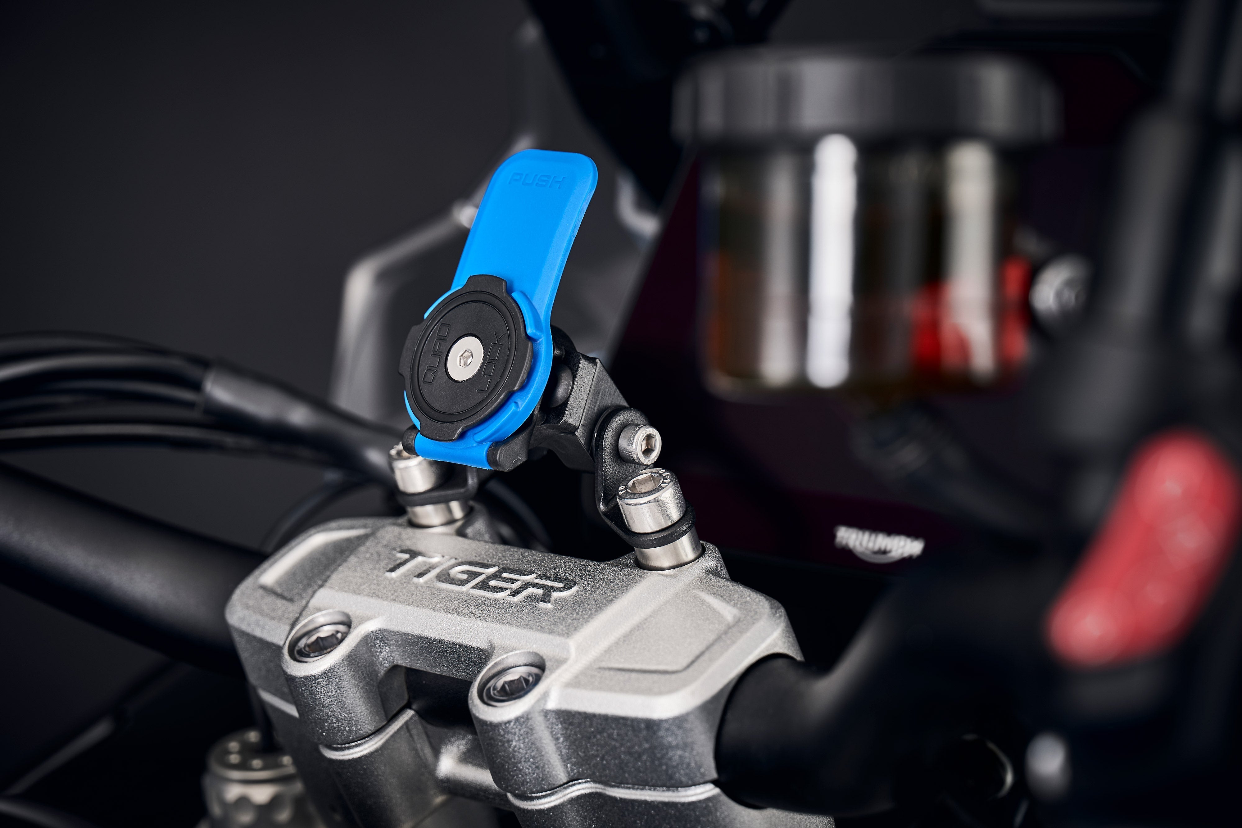 Evotech Quad Lock Compatible Handlebar Clamp Mount - Triumph Tiger 1200 Rally Explorer (2022+)