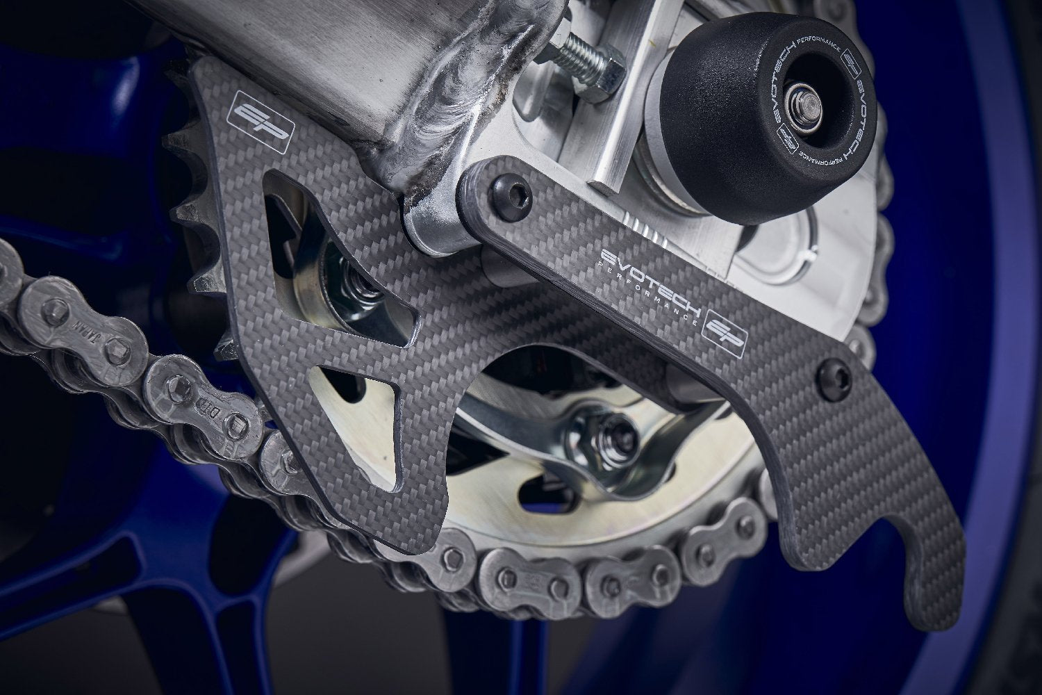 Evotech Carbon Fibre Toe Guard / GP Style Paddock Stand Plates - Yamaha YZF-R1 (2020+)