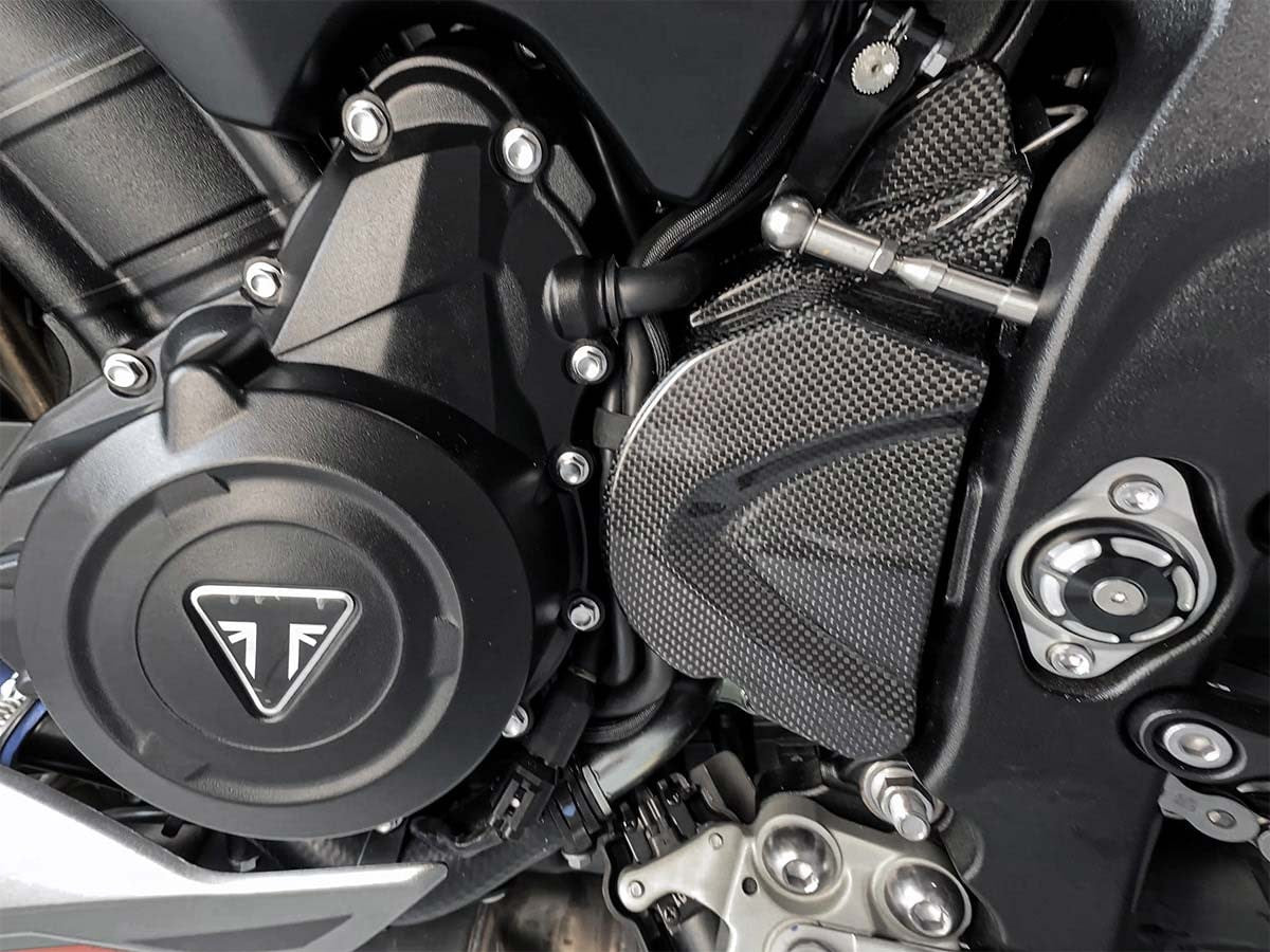 CRB94L - TRIUMPH STREET TRIPLE GLOSSY CARBON SPROCKET COVER