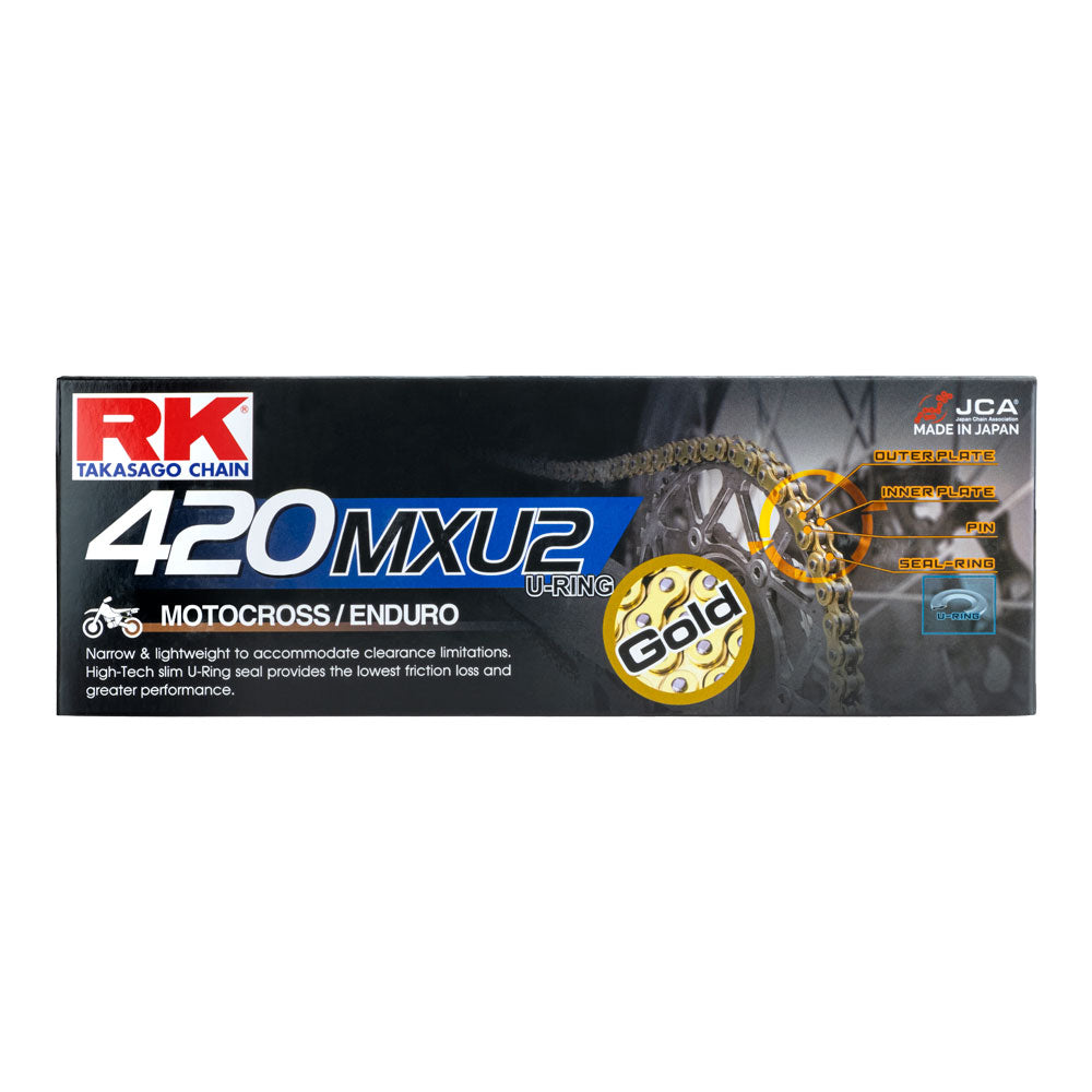 RK 420MXU2 x 136L MX U Ring Chain Gold - Clip Link
