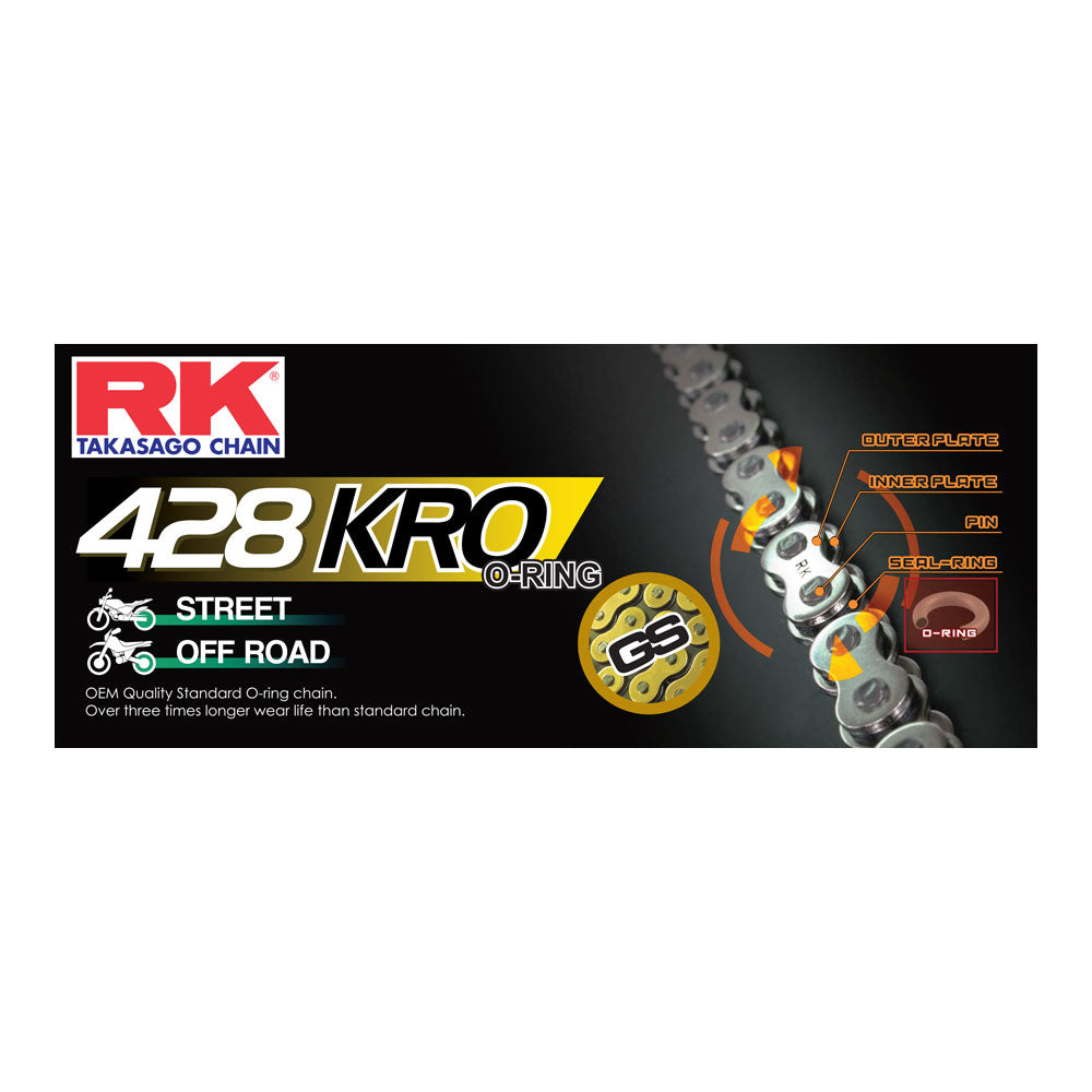 RK 428KRO x 136L O Ring Chain Gold - Clip Link