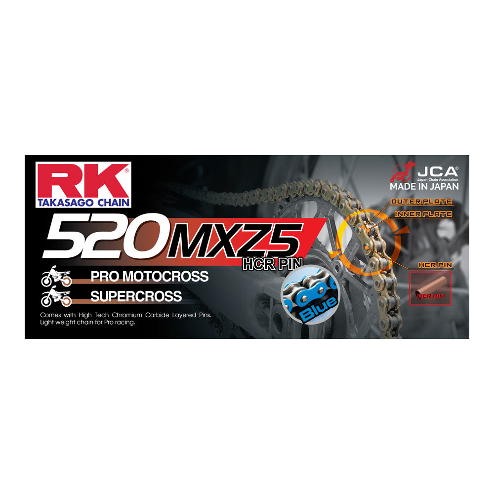 RK 520MXZ4 x 120L MXZ4 Chain Blue - Clip Link