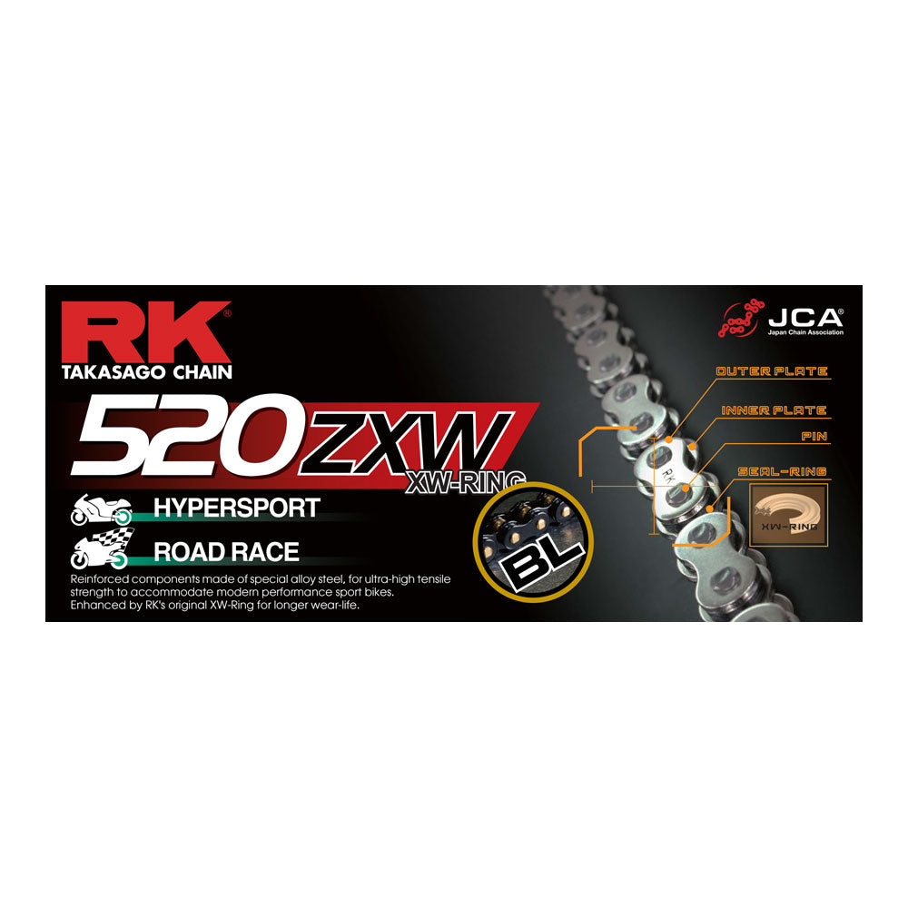 RK 520ZXW x 120L XW Ring Chain Black - Rivet Link