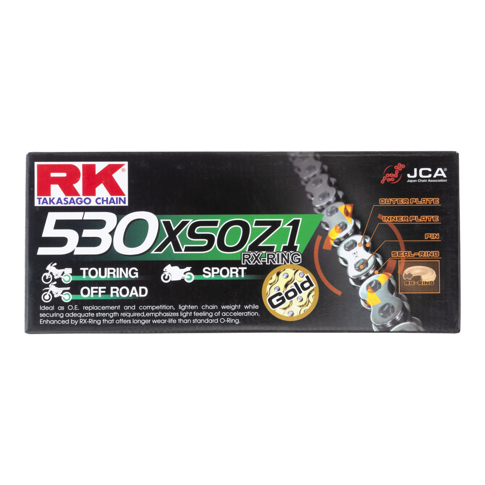 RK 530XSOZ1 x 114L X Ring Chain Gold - Rivet Link