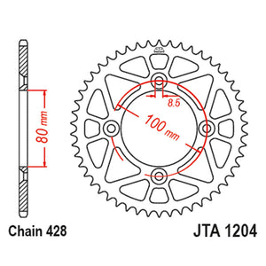 JT Alloy Racelite Sprocket 49T 428 Black