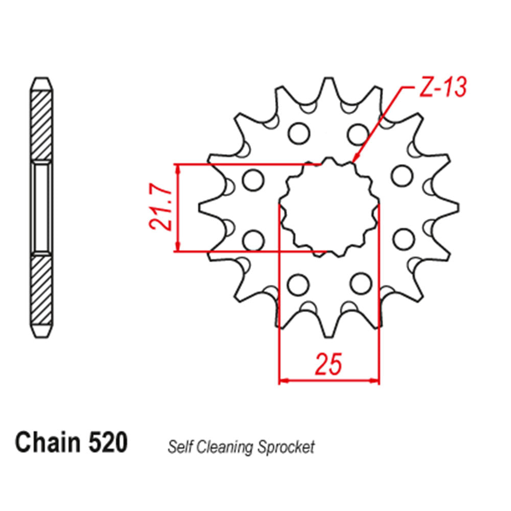 Front Sprocket YAMAHA SUZUKI Self Cleaning 520