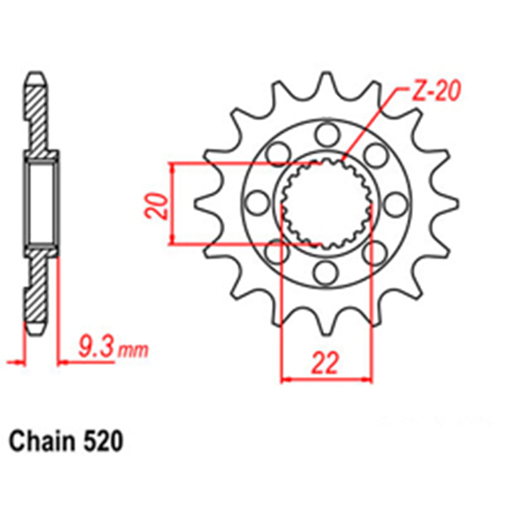 Front Sprocket KAWASAKI 520