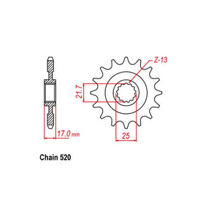 Front Sprocket With Rubber Cush 15T 520P