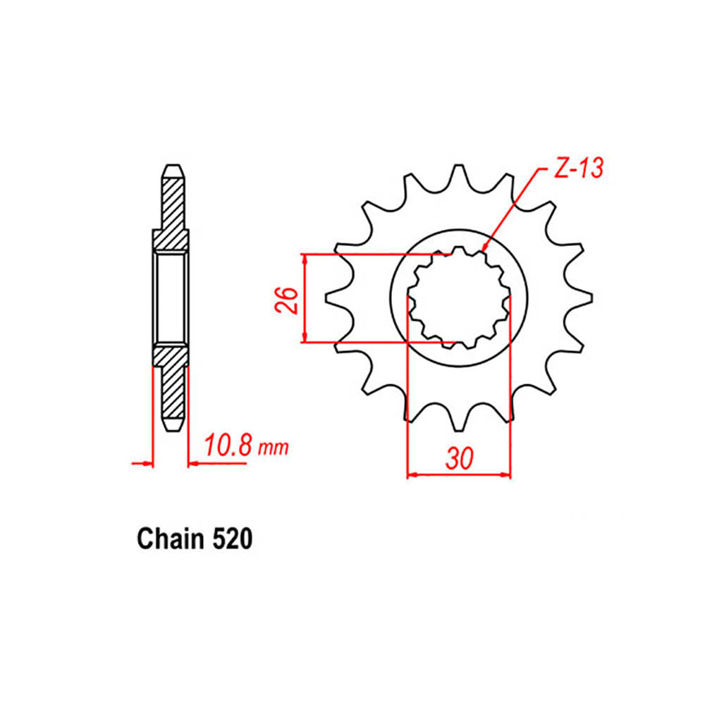 Front Sprocket With Rubber Cush YAMAHA 15T 520P
