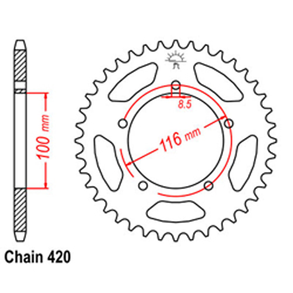 Rear Sprocket KAWASAKI 420*