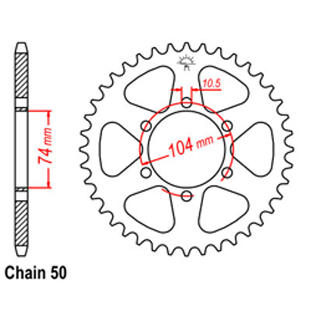 Rear Sprocket KAWASAKI 530