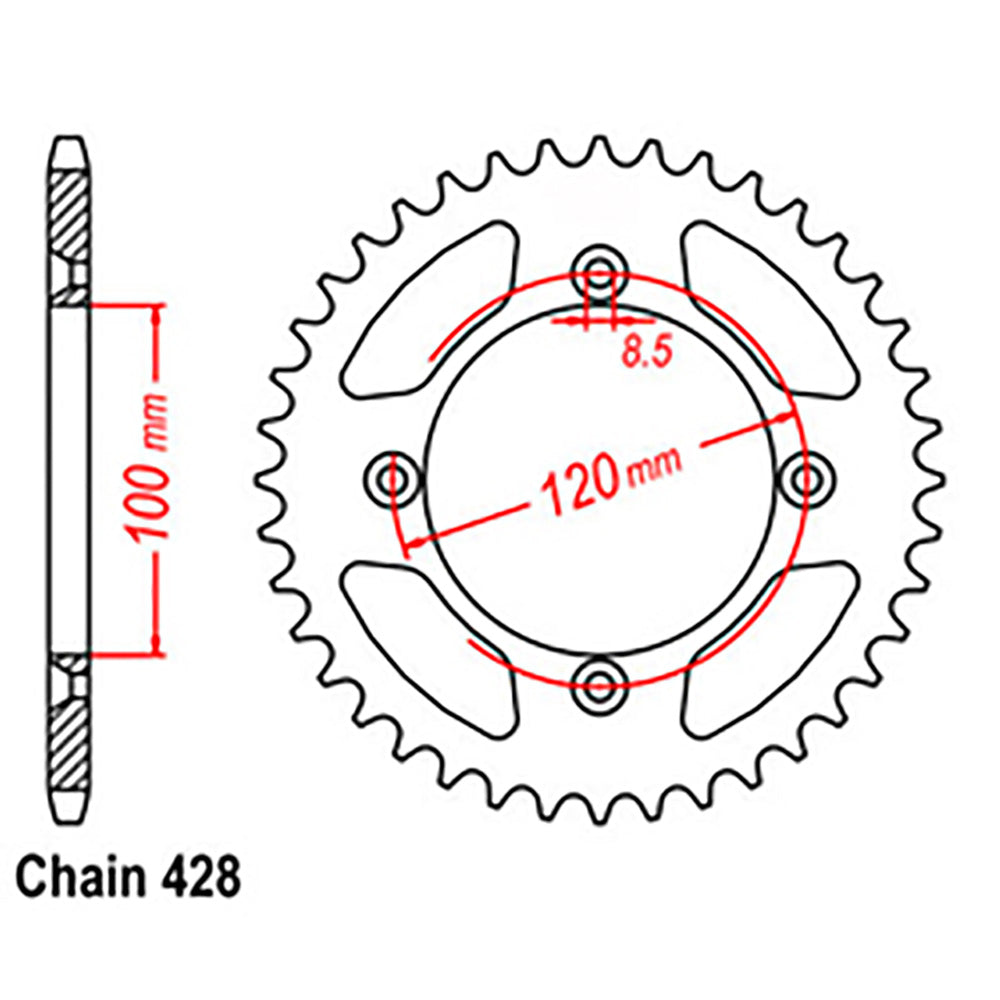 Rear Sprocket SUZUKI YAMAHA 428