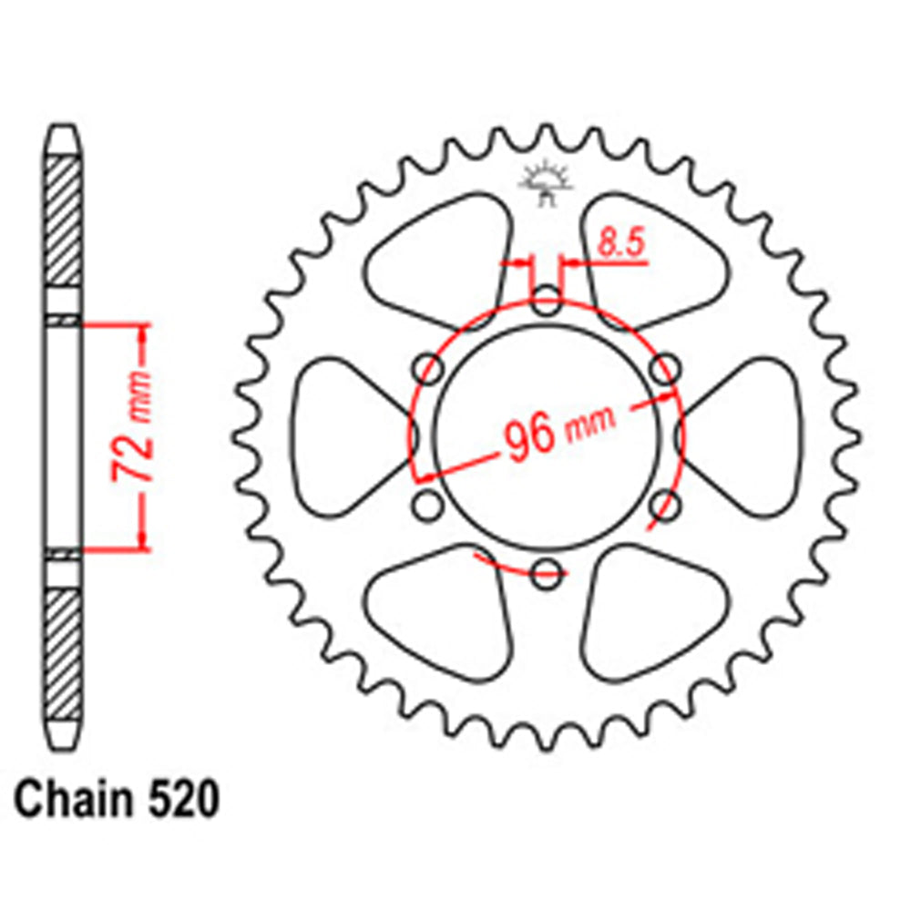 Rear Sprocket SUZUKI 520