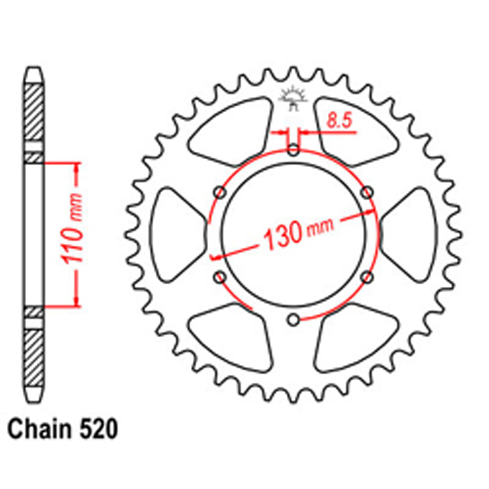 Rear Sprocket HONDA 520