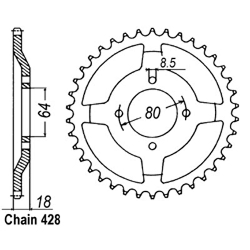 Rear Sprocket YAMAHA 428