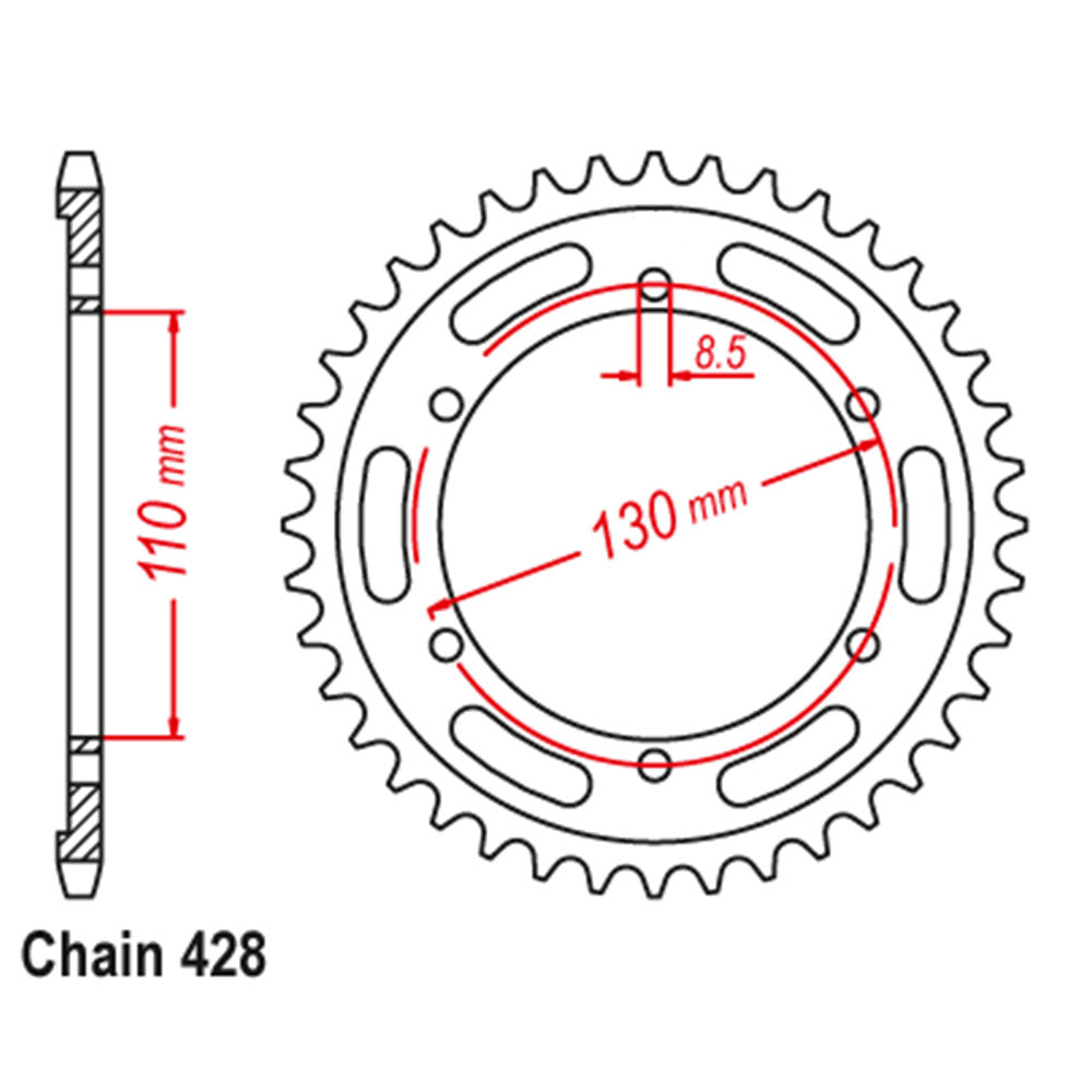 Rear Sprocket YAMAHA 428