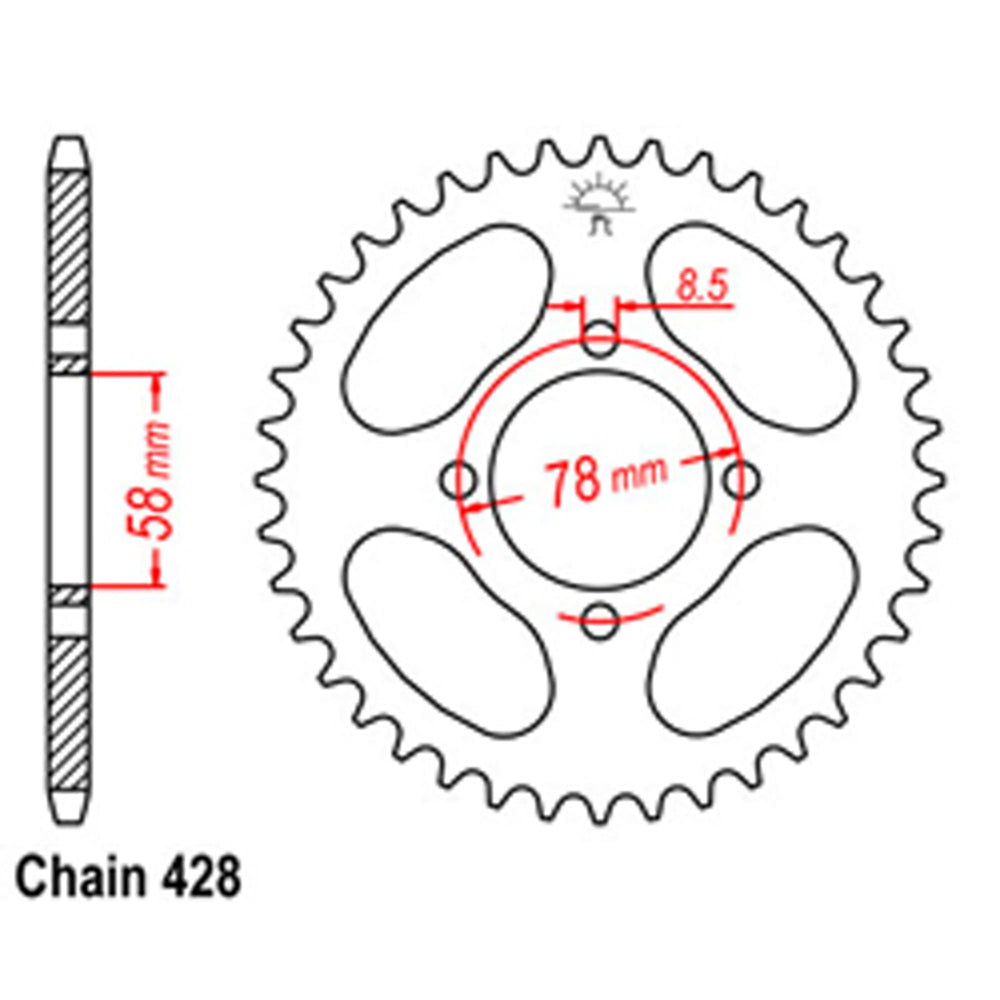 Rear Sprocket HYOSUNG 428*