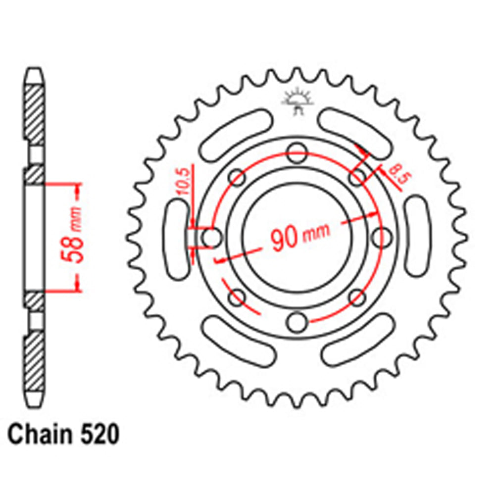 Rear Sprocket HONDA 520*