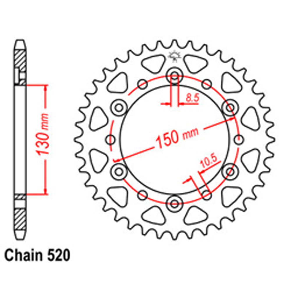 Rear Sprocket HONDA 520