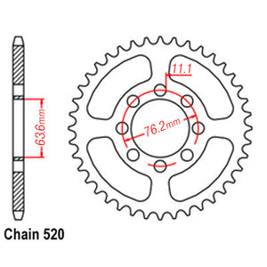 VORTEX Alloy Rear Sprocket 520-48T Silver^
