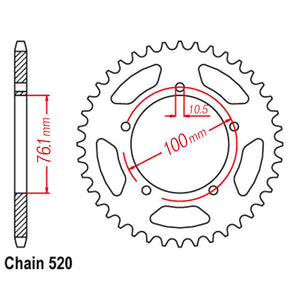 VORTEX Alloy Rear Sprocket 520-49T Marchesini/BST/OZ Black^