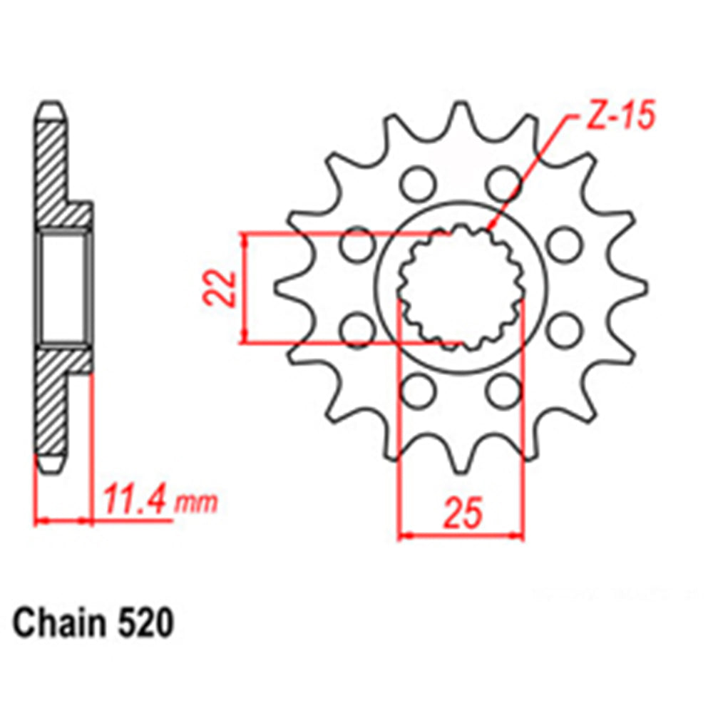Front Sprocket With Rubber Cush 15T 520P