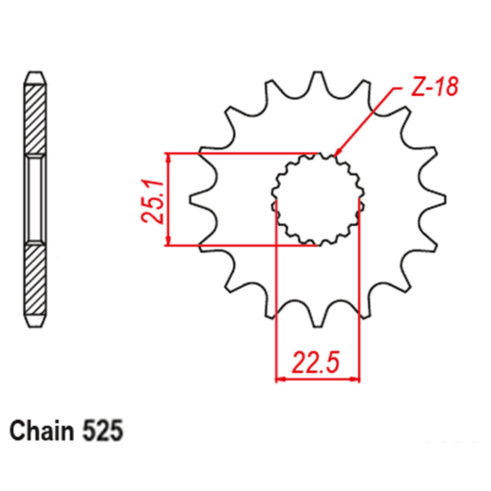 Front Sprocket With Rubber Cush 16T 525P