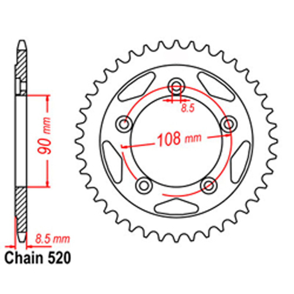 Rear Sprocket DUCATI 520*