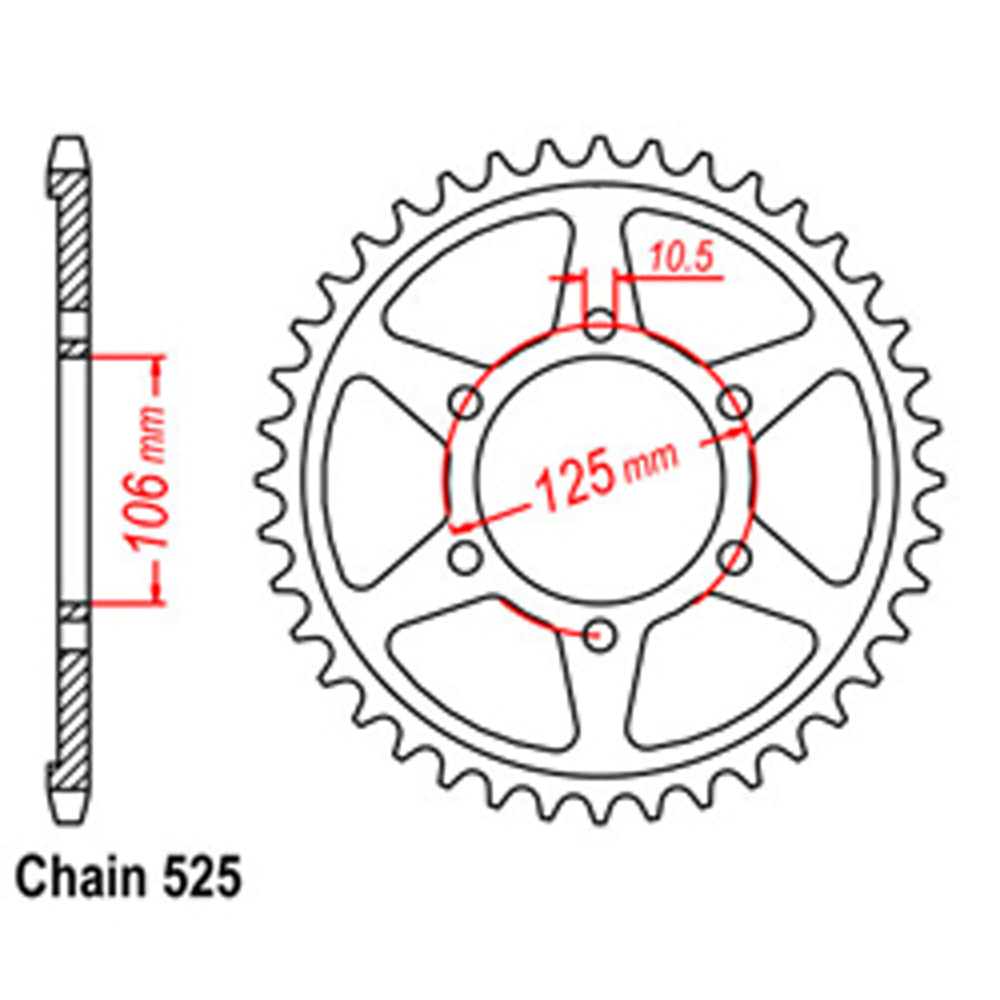 Rear Sprocket TRIUMPH 525