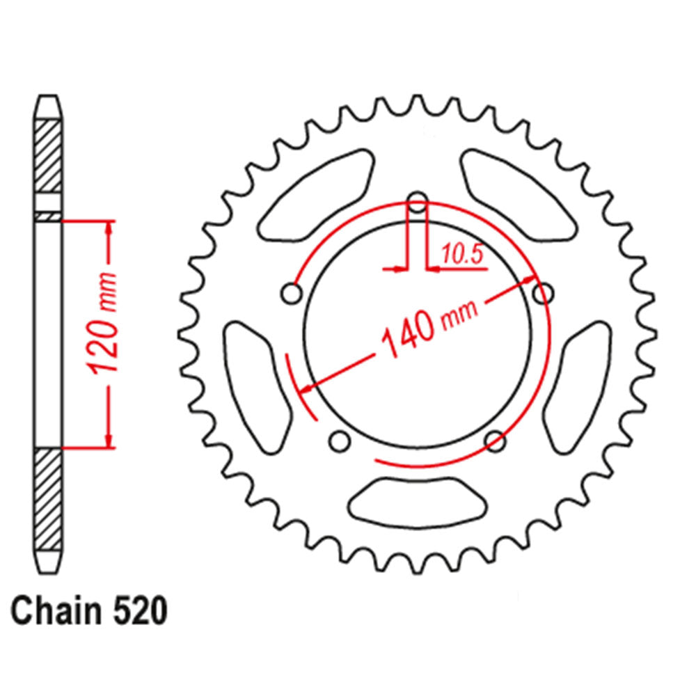 Rear Sprocket TRIUMPH 520