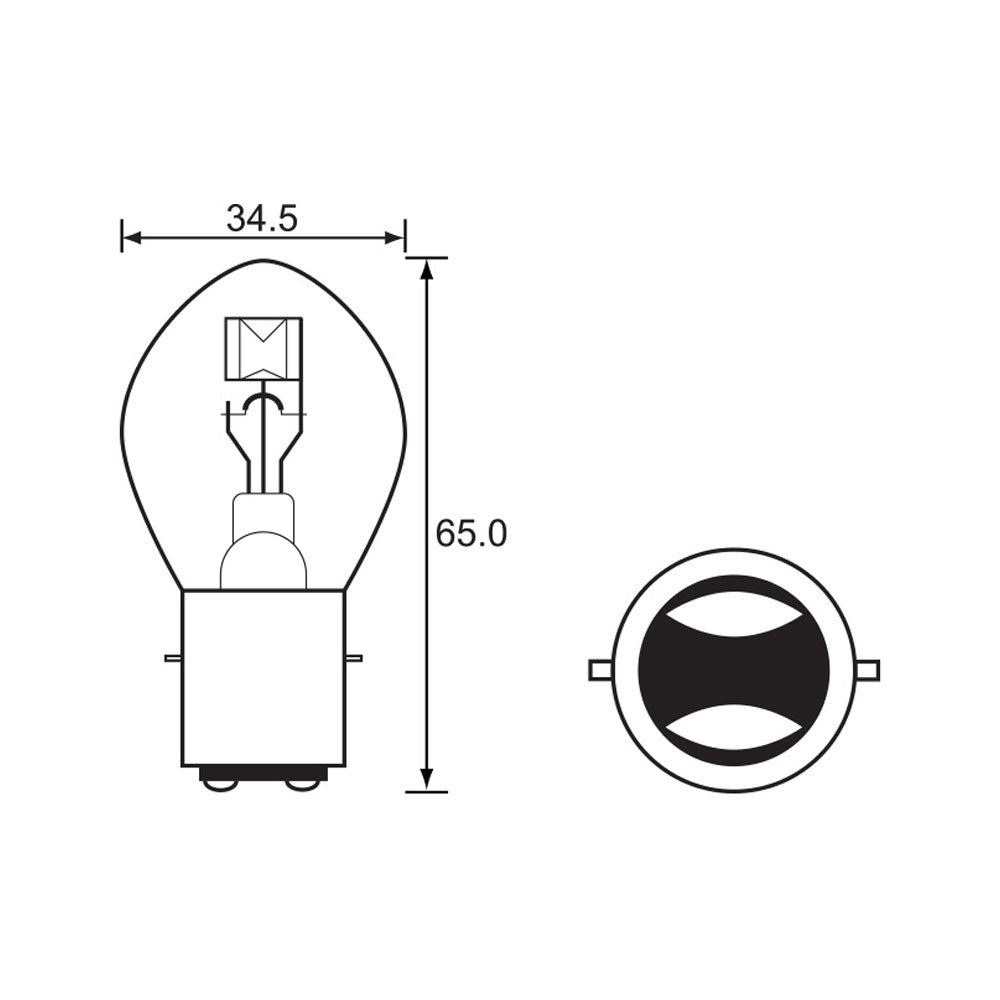Bulb 6V 35/35W Headlight 2 Pin (10)