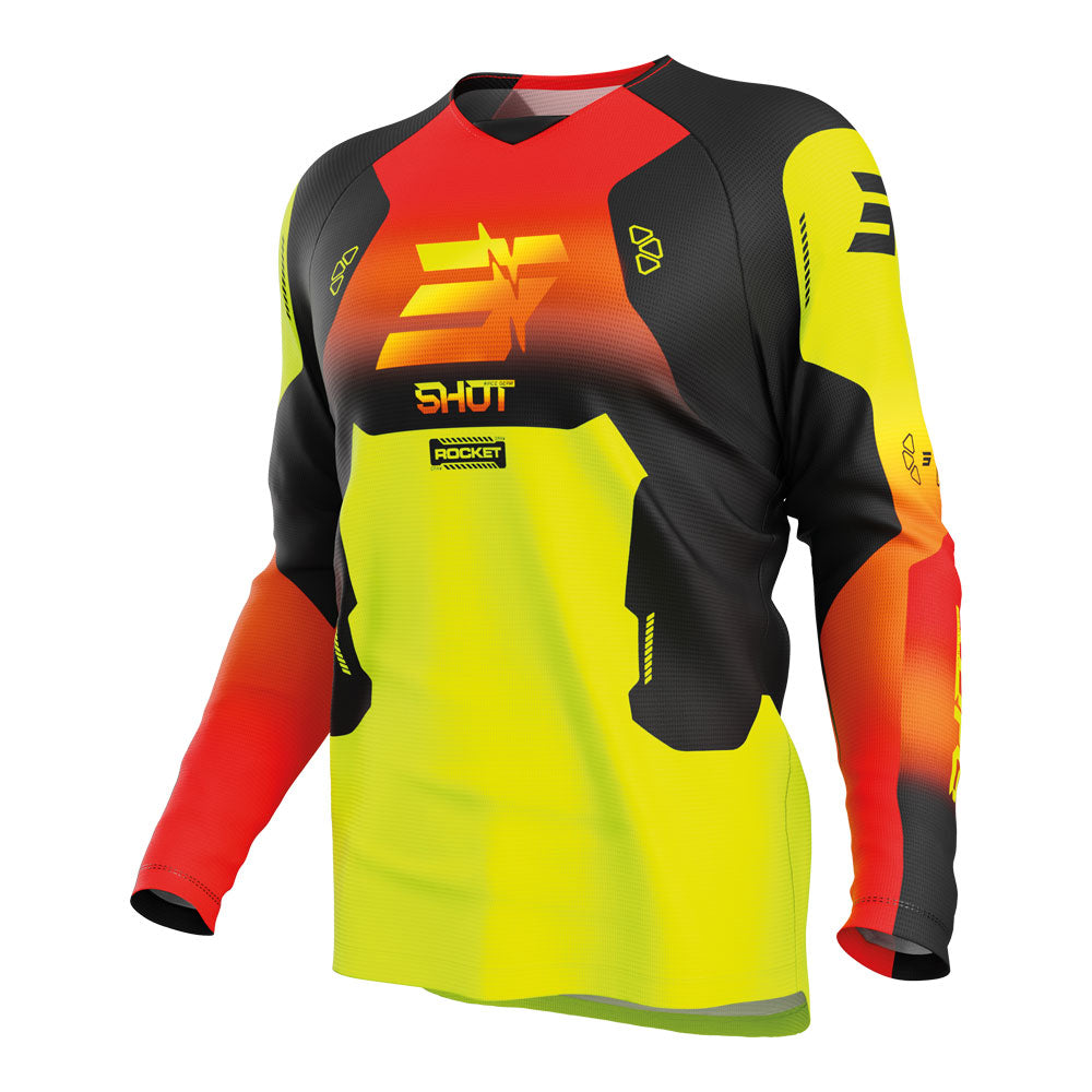 SHOT Kids Jersey Draw Rocket Neon Yellow 8/9