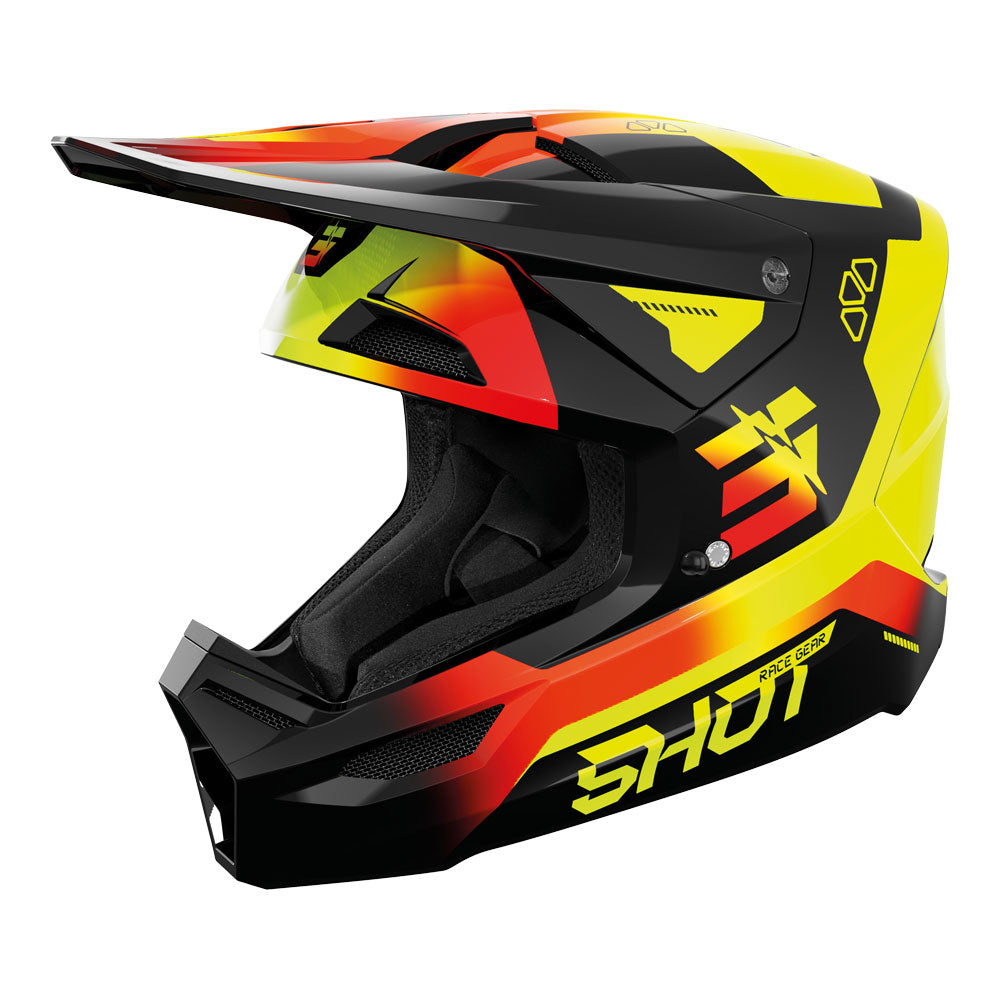 SHOT Kids Helmet Furious Rocket Neon Yellow Glossy YS
