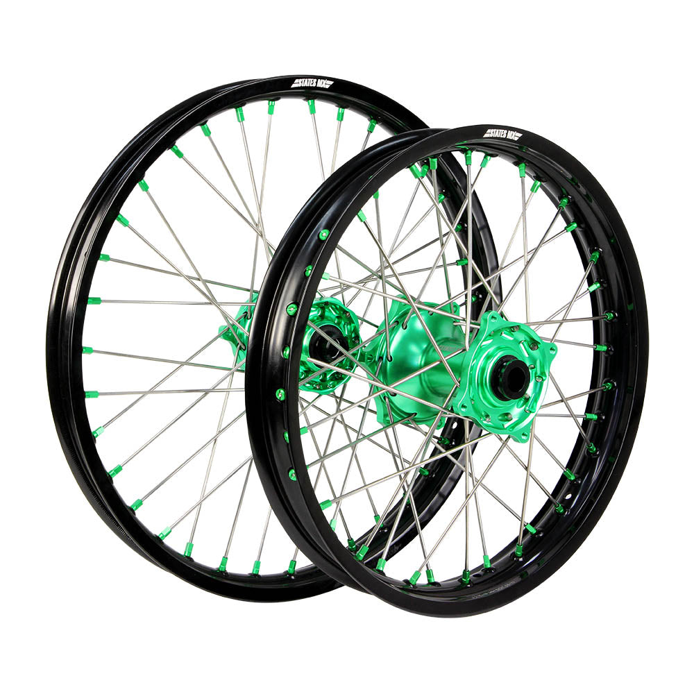 STATES MX Wheel Set KAW KX80/85 SW Black/Green