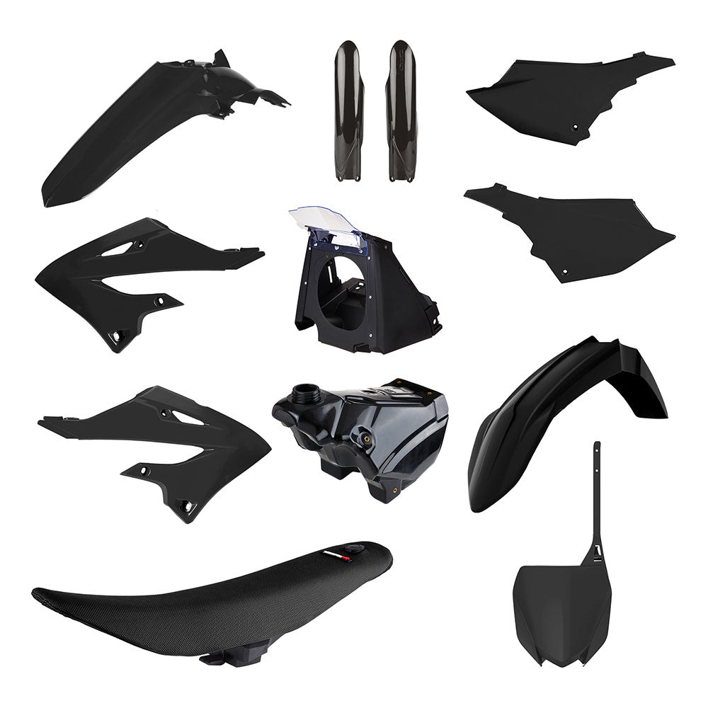 POLISPORT MX Restyle Kit YAM YZ Tank Seat Airbox 02-21 Blk^