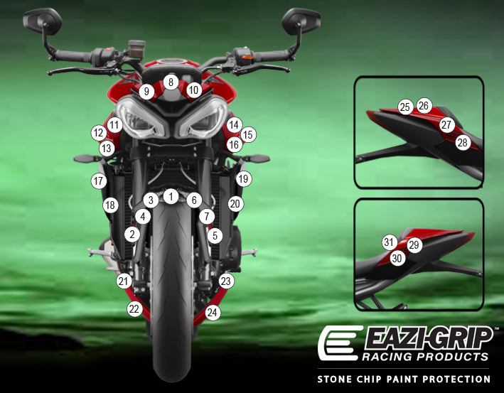 Eazi-Grip Paint Protection Film for Triumph Street Triple, matte