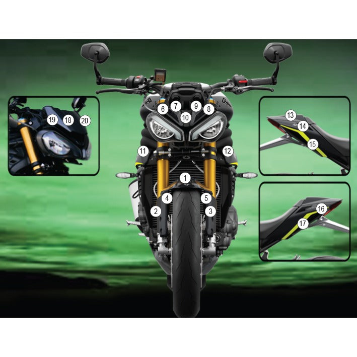 Eazi-Grip Paint Protection Film for Triumph Speed Triple 1200 RS RX, gloss