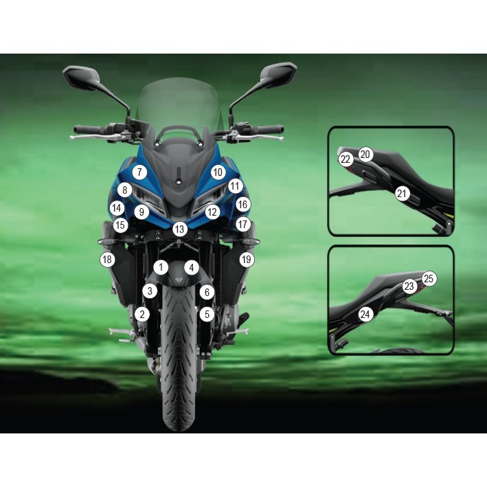 Eazi-Grip Paint Protection Film for Triumph Tiger Sport 660, gloss