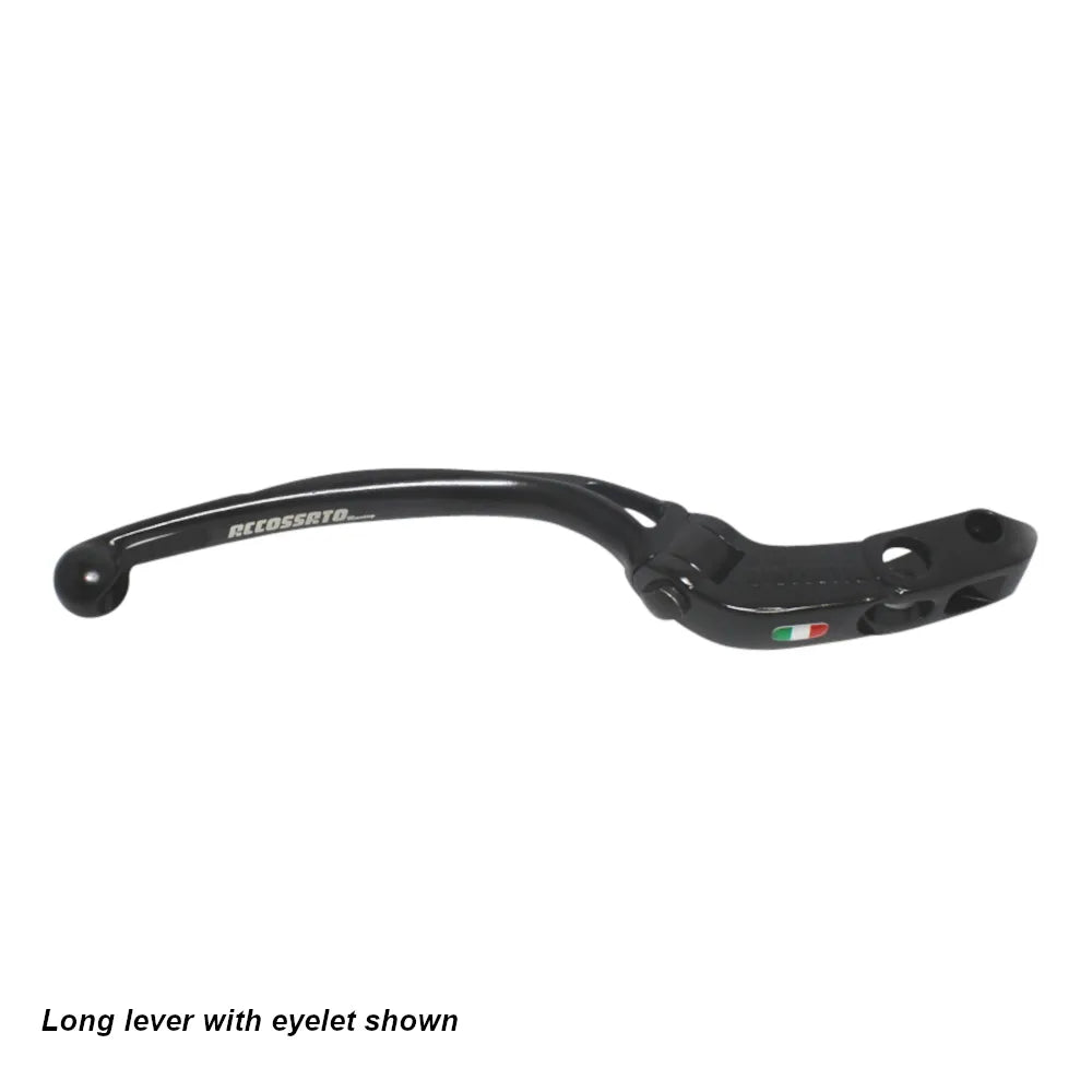 Accossato Folding Brake Lever for Accossato and Brembo master cylinders, short black 20mm no eyelet