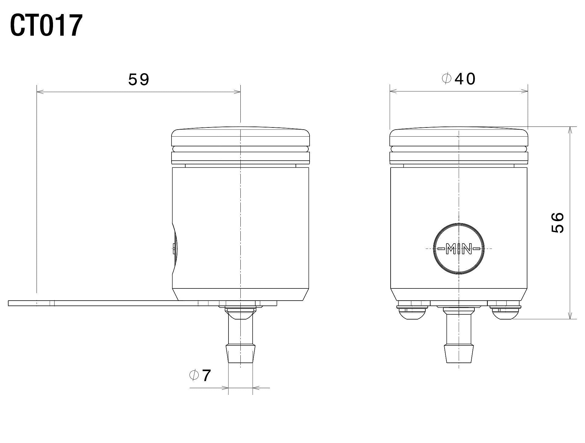 Rizoma Piston Brake/Clutch Fluid Reservoir 26ml For Aprilia/BMW/Ducati/Kawasaki/KTM/Triumph - Vulcan Red