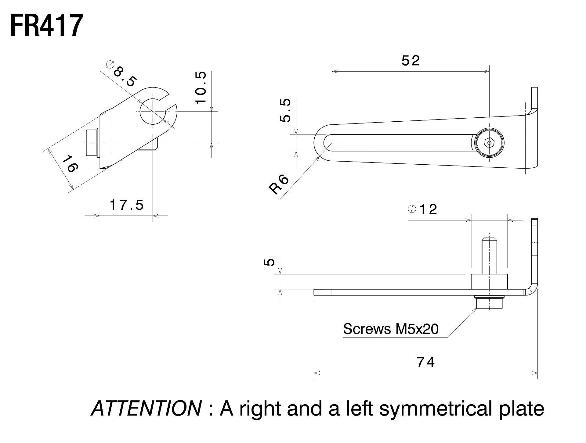 Rizoma Indicator Mounting Adapters For Turn Signals FR417B