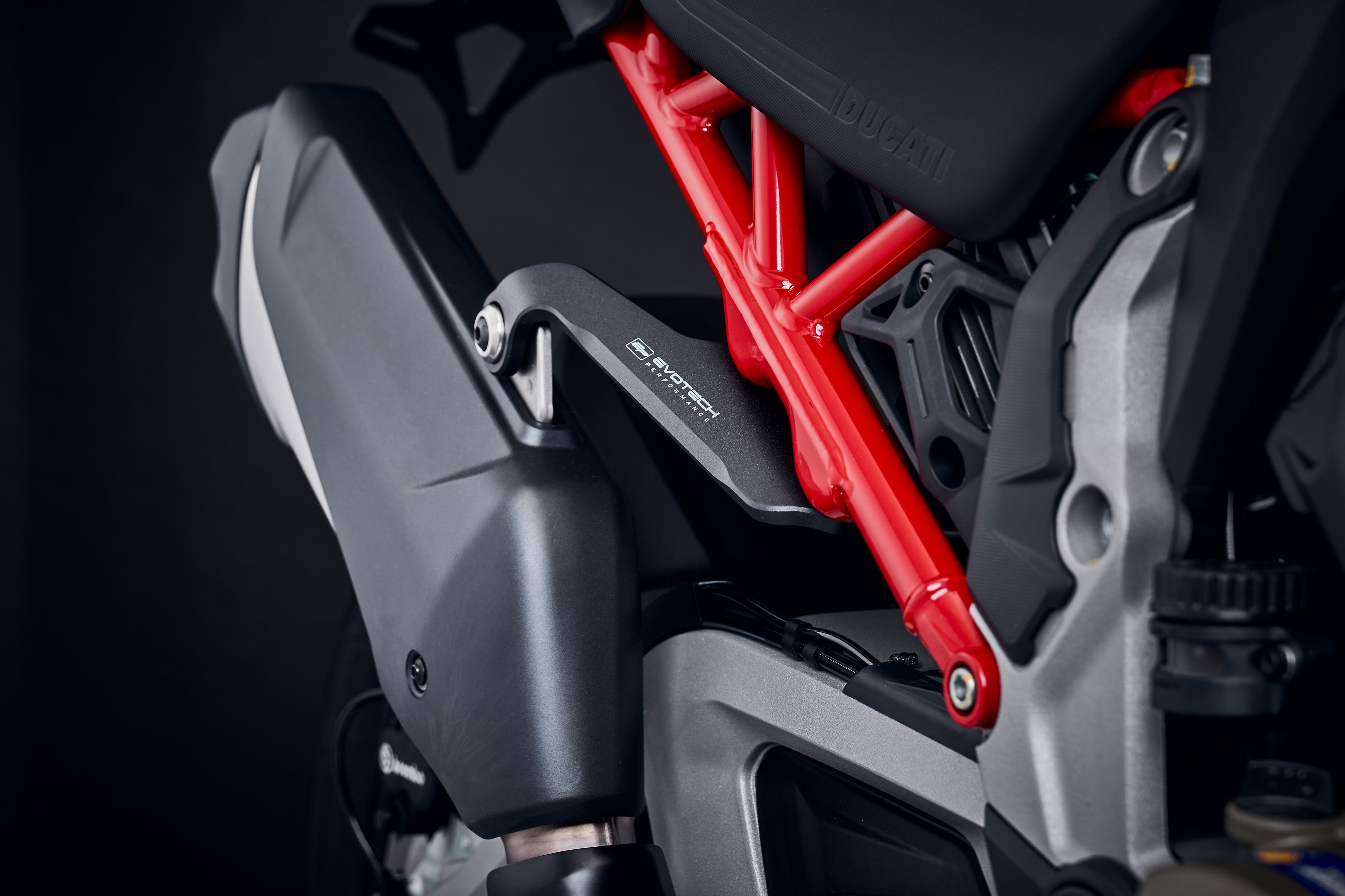 Evotech Ducati Multistrada V4 RS Exhaust Hanger & Pillion Footpeg Removal Kit (2024)