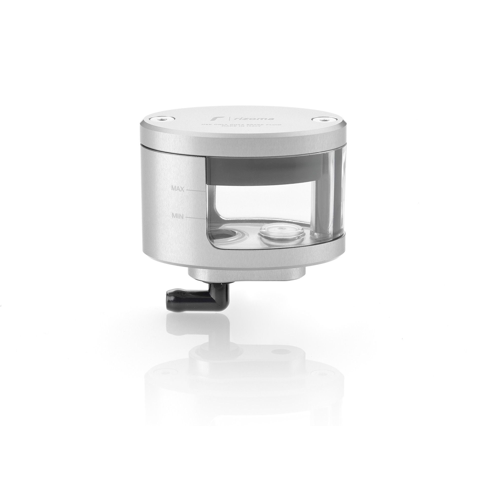 Rizoma Next Brake Fluid Reservoir 30.6ml For Aprilia/BMW/Ducati/Honda/Kawasaki/KTM/MV Agusta/Suzuki/Triumph/Yamaha - Silver