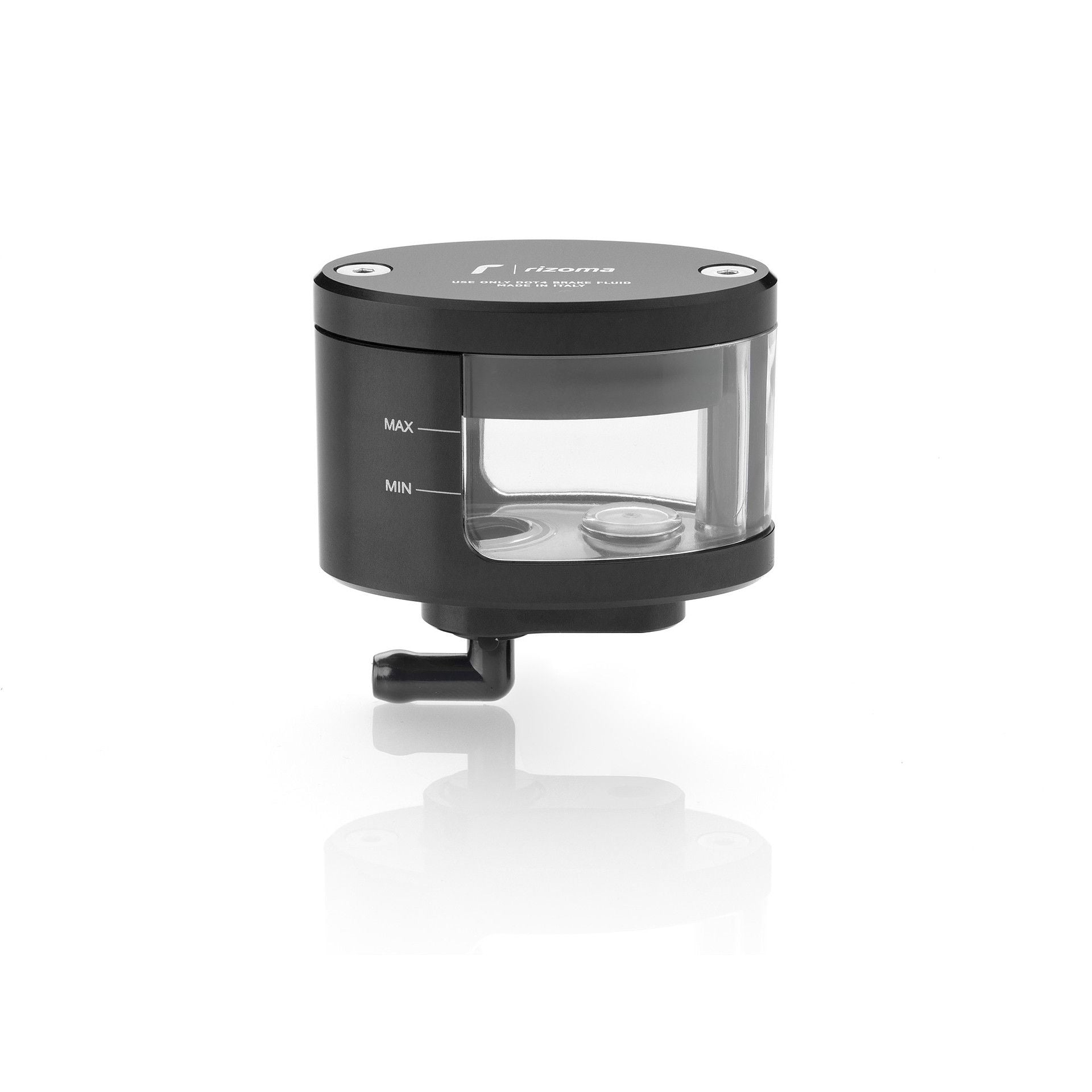 Rizoma Next Brake Fluid Reservoir 30.6ml For Aprilia/BMW/Ducati/Honda/Kawasaki/KTM/MV Agusta/Suzuki/Triumph/Yamaha - Black