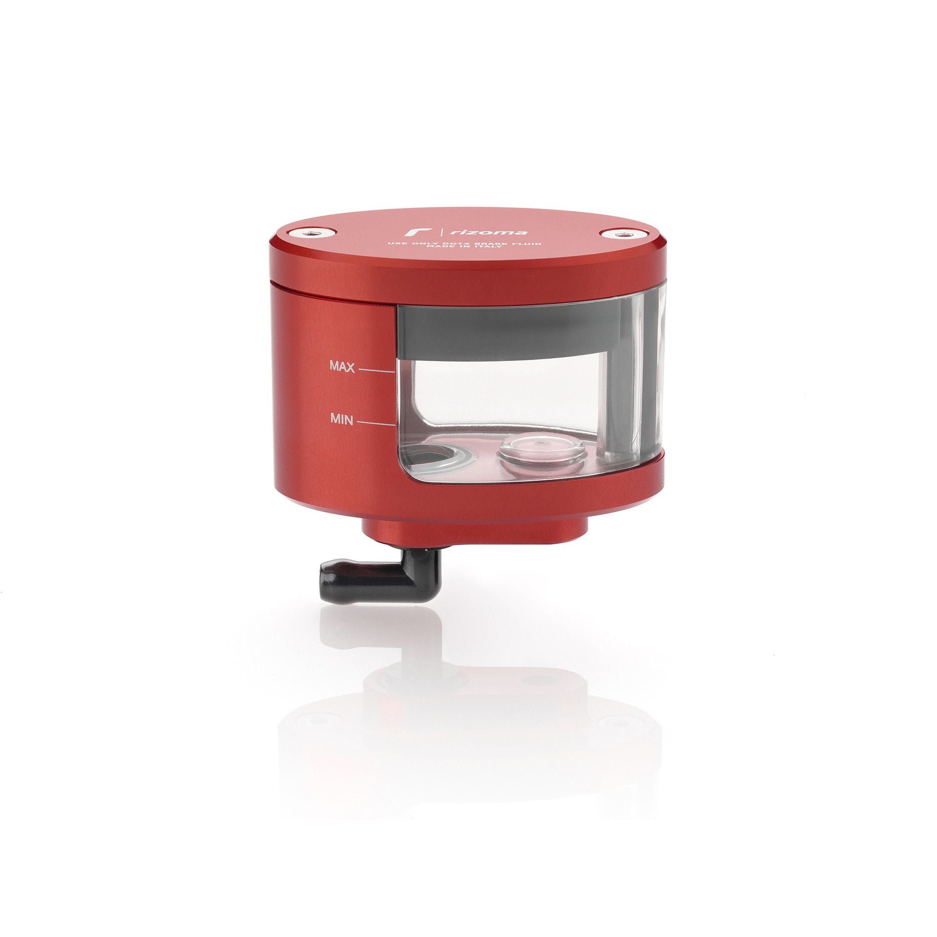 Rizoma Next Brake Fluid Reservoir 30.6ml For Aprilia/BMW/Ducati/Honda/Kawasaki/KTM/MV Agusta/Suzuki/Triumph/Yamaha - Vulcan Red