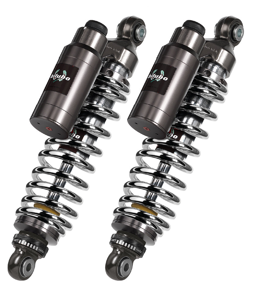 WMT03 - Rear Twin Shocks - Chrome Spring - 290mm length